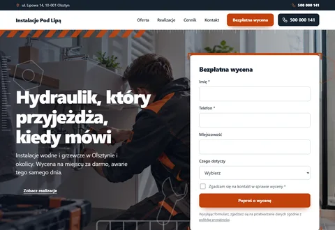 Podgląd szablonu Usługi