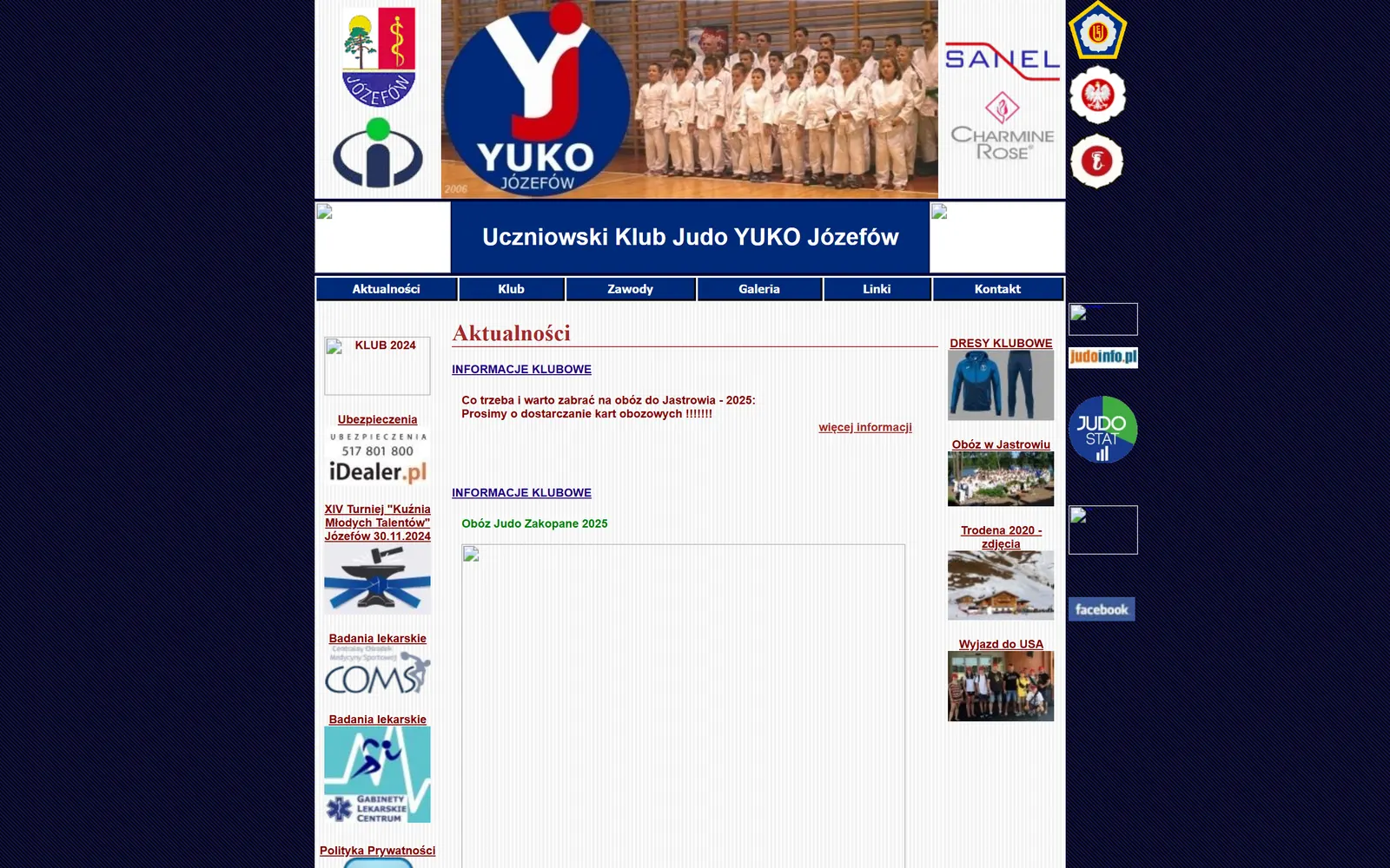 Stara strona klubu UKJ Yuko z 2025 roku